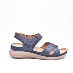 Large Size 38-43 - Wedge comfort sandal in faux leather for women