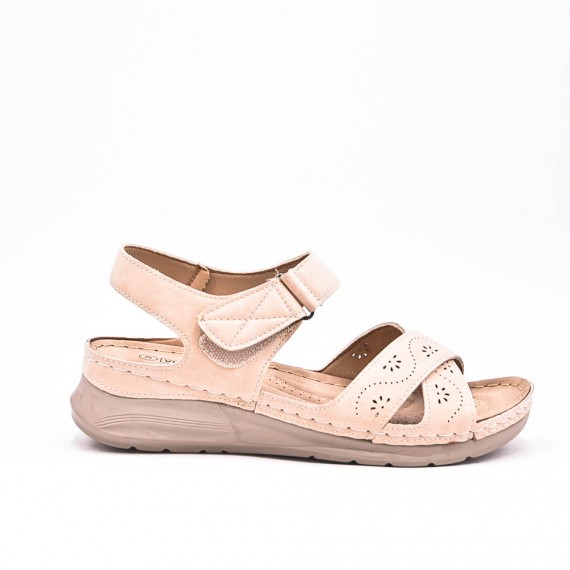 Large Size 38-43 - Wedge comfort sandal in faux leather for women