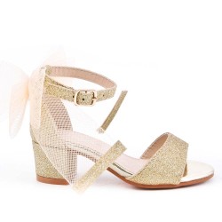 Girl's mixed materials sandal