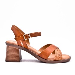 Faux leather heeled sandal