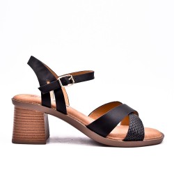 Faux leather heeled sandal