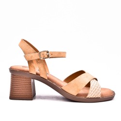 Faux leather heeled sandal