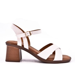 Faux leather heeled sandal