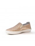 Tennis champagne en cuir brillant