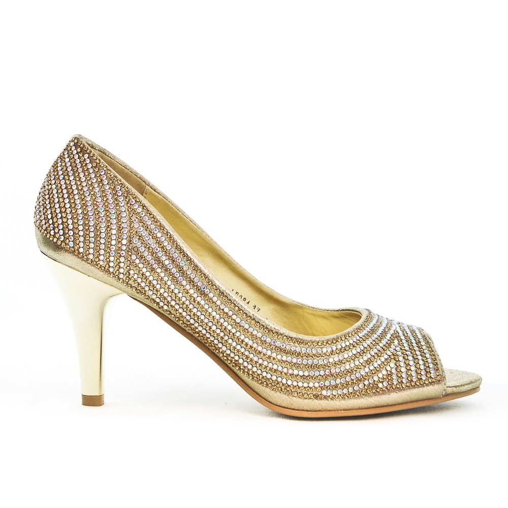 golden pump heels