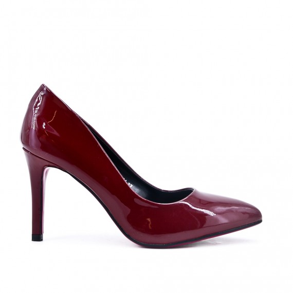Red wine high heel pump